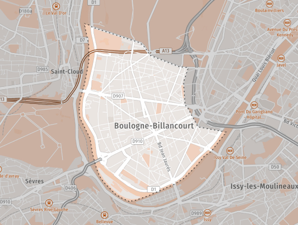 Carte de Boulogne-Billancourt pour gestion locative