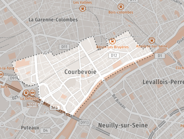 Carte de Courbevoie pour gestion locative