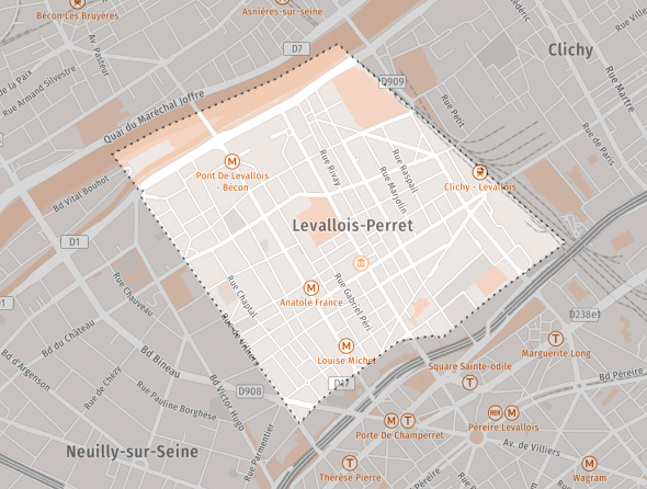 Carte de Levallois-Perret pour gestion locative