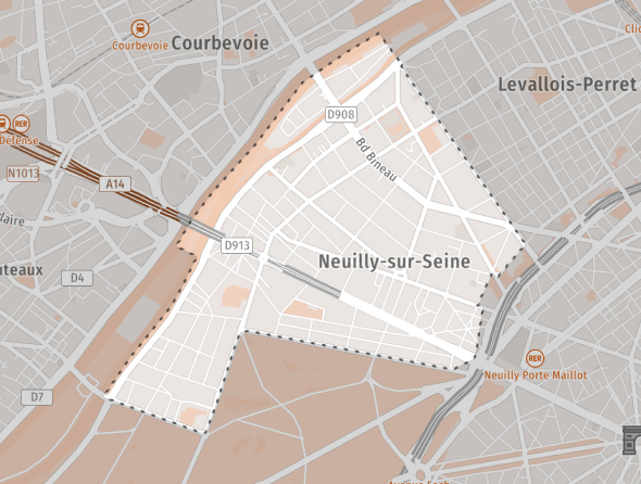 Carte de Neuilly-sur-Seine pour gestion locative